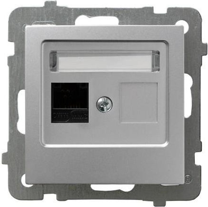 Attēls no Ospel Gniazdo komputerowe AS pojedyncze 5e MMC srebrne (GPK-1G/K/m/18)