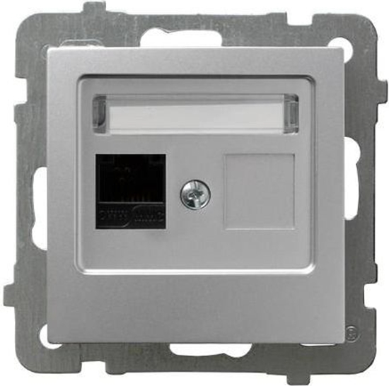 Picture of Ospel Gniazdo komputerowe AS pojedyncze 5e MMC srebrne (GPK-1G/K/m/18)