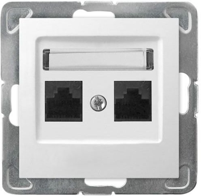 Attēls no Ospel Gniazdo komputerowe Impresja podwójne RJ45 5e biae (GPK-2Y/K/m/00)