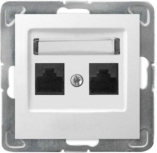 Picture of Ospel Gniazdo komputerowe Impresja podwójne RJ45 5e biae (GPK-2Y/K/m/00)