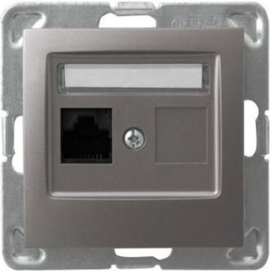 Picture of Ospel Gniazdo komputerowe Impresja pojedyncze RJ45 5e tytan (GPK-1Y/K/m/23)