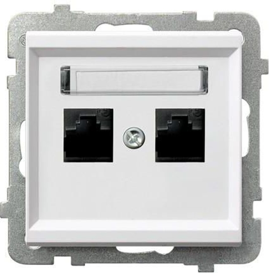 Picture of Ospel Gniazdo komputerowe Sonata podwójne 2xRJ45 5e biae (GPK-2R/K/m/00)