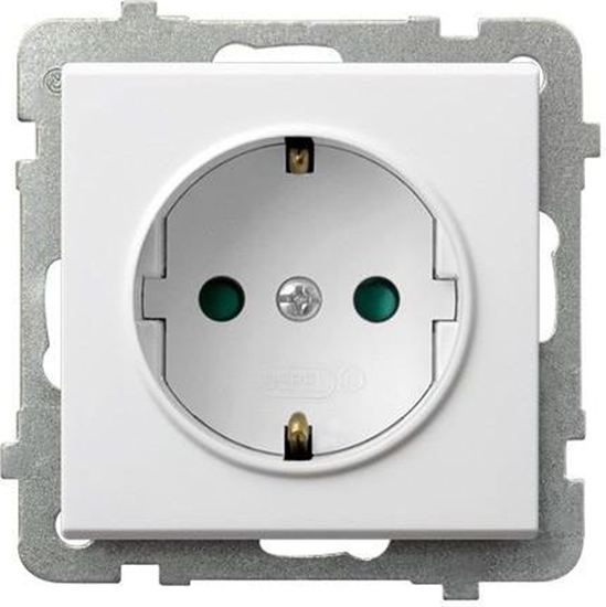 Picture of Ospel Gniazdo Sonata pojedyncze schuko z przesonami biae (GP-1RSP/m/00)