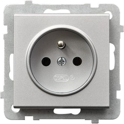 Attēls no Ospel Gniazdo Sonata pojedyncze z uziemieniem srebrny mat (GP-1RZ/m/38)