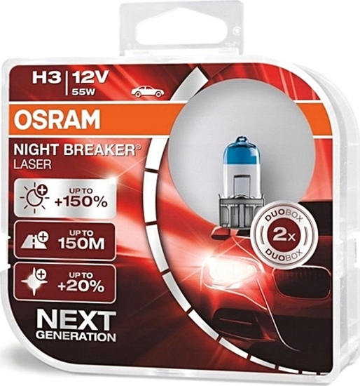 Picture of Osram OSRAM autoárovka H3 NIGHT BREAKER® LASER 12V 55W PK22s (Duo-Box)