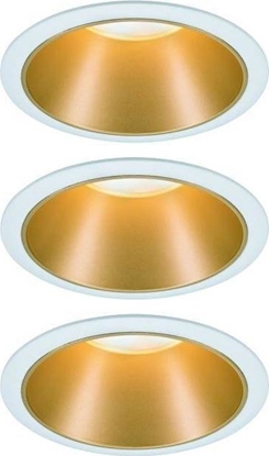 Picture of Paulmann Oprawa wbudowana Cole Coin 3-st cimnianie LED 3x6,5W 2700K 230V Biay/Zoty-Mat /Tworzywo sztuczne