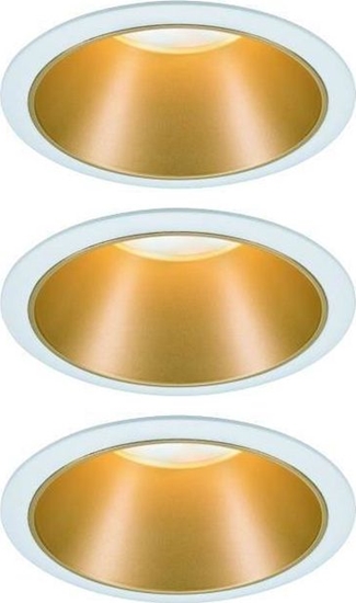 Picture of Paulmann Oprawa wbudowana Cole Coin 3-st cimnianie LED 3x6,5W 2700K 230V Biay/Zoty-Mat /Tworzywo sztuczne
