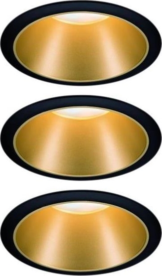 Изображение Paulmann Oprawa wbudowana Cole Coin 3-st cimnianie LED 3x6,5W 2700K 230V Czarny/Zoty-Mat /Tworzywo sztuczne