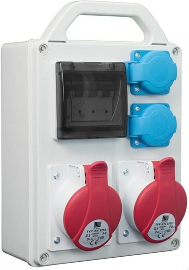 Picture of Pawbol Rozdzielnica przenona R-BOX 240R 4S 1x32A/5P 1x16A/5P 2x250V, puste okno IP44 (B.1701R)