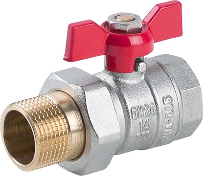 Picture of Perfexim Zawór kulowy wodny WZ DN25 ze rubunkiem motylek wzmocniony PHA-005 G1 (00-005-0250-000)