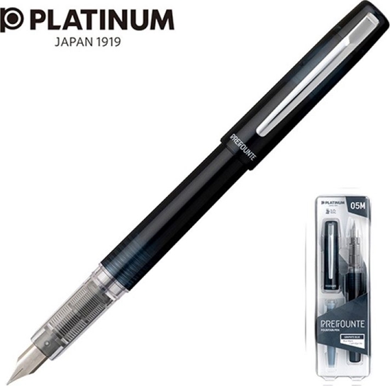 Picture of Platinum Pióro wieczne Platinum Prefounte Graphite Blue, M, w plastikowym opakowaniu, na blistrze, granatowe