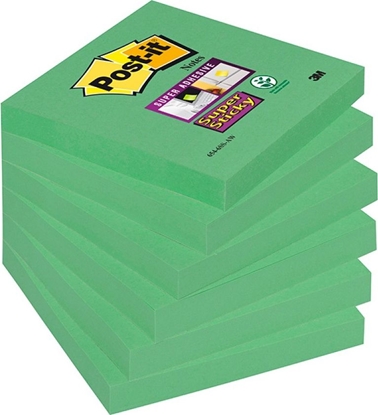 Изображение Post-it Karteczki samoprzylepne POST-IT Super Sticky (654-6SS-AW), 76x76mm, 1x90 kartek, zielone