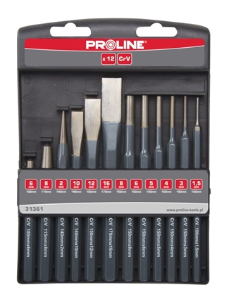 Attēls no Pro-Line Zestaw wybijaków przecinaków i punktaków 12szt. (31361)