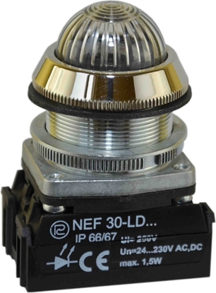 Attēls no Promet Lampka sygnalizacyjna 30mm biała 24 - 230V AC / DC (W0-LDU1-NEF30LDS B)