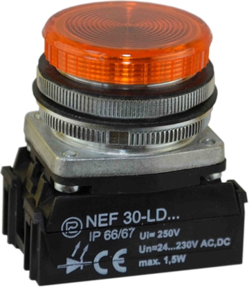 Attēls no Promet Lampka sygnalizacyjna 30mm żółta 24 - 230V AC / DC (W0-LDU1-NEF30LD G)