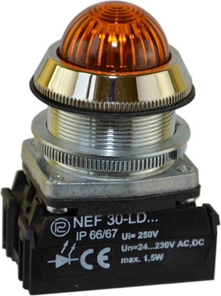 Attēls no Promet Lampka sygnalizacyjna 30mm żółta 24 - 230V AC / DC (W0-LDU1-NEF30LDS G)