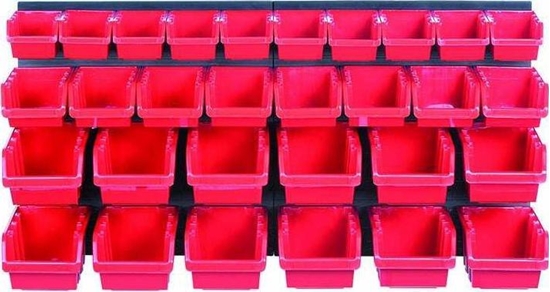 Picture of Prosperplast KISTENBERG TABLICA WARSZTATOWA Z KUWETAMI CZARNA 80x40cm 2szt + 30 POJEMNIKÓW NTBNP3 CZERWONA KOR3-S411