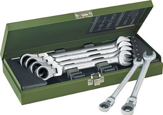 Picture of Proxxon Zestaw kluczy pasko-oczkowych z przegubem i grzechotk 8-19mm 7szt. (PR23068)