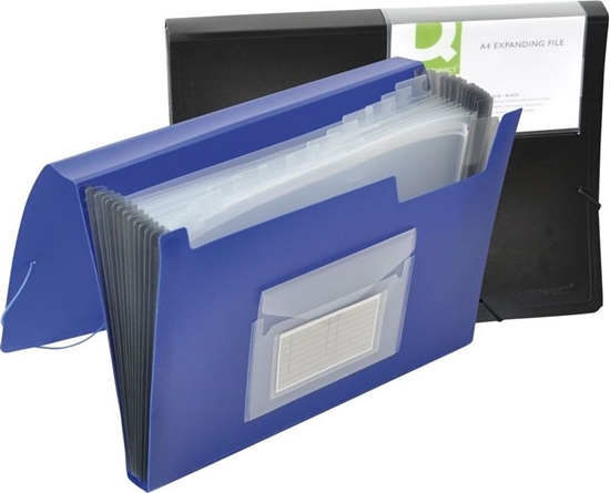 Picture of Q-Connect Teczka harm. z gumk PP, A4, 12-przegr., niebieska