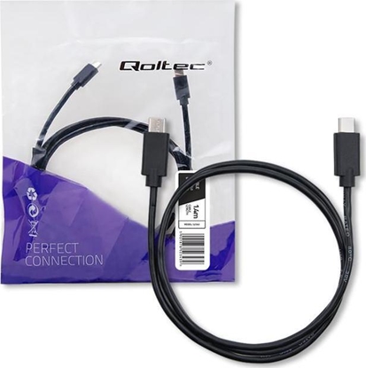 Attēls no Kabel USB Qoltec USB-C - USB-C 1.4 m Czarny (52343)