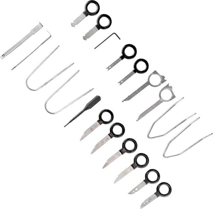 Attēls no Quixx Zestaw cigaczy do demontau radia i nawigacji (20 elementów, wykonane ze stali nierdzewnej)