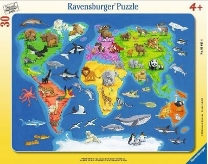 Picture of Ravensburger Puzzle 30el Mapa wiata zwierzt (066414)
