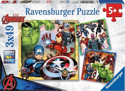 Изображение Ravensburger Puzzle 3x49 elementów - Avengers