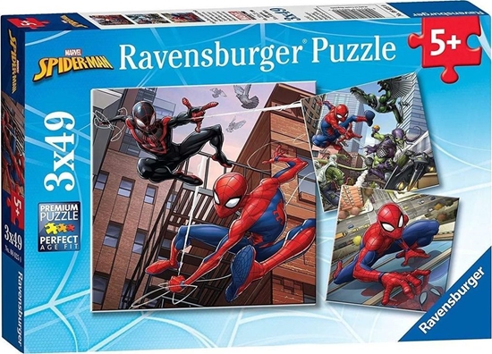 Изображение Ravensburger Puzzle 3x49 Spiderman w akcji