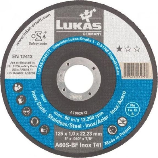 Изображение Rottluff TARCZA PASKA T1A 115*1.0*22 A60S-BF INOX PREMIUMFLEX