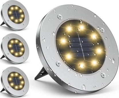 Attēls no Saska Garden lampa solarna 8 LED SMD do wbicia w podoe kpl. 4 szt.