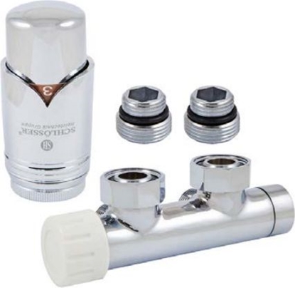 Attēls no Schlosser Zestaw duo-plex 3/4" x M22 x 1,5mm ktowy lewy chrom + nypel 2 szt. (612100007)