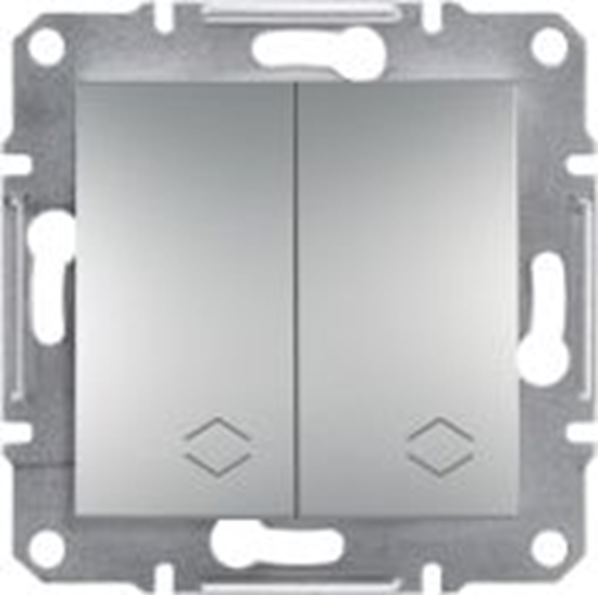 Picture of Schneider Electric cznik podwójny schodowy Asfora bez ramki aluminium (EPH0600161)