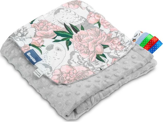 Picture of Sensillo Koc Minky 75x100 szary kwiaty Sensillo