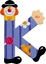 Picture of Sevi Drewniana literka K, Klaun (81747)
