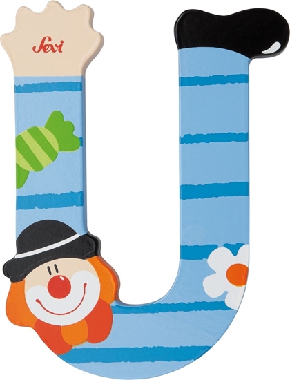 Picture of Sevi Drewniana literka U, Klaun (81757)