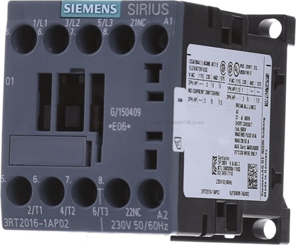 Изображение Siemens Stycznik mocy 9A 3P 230V AC 0Z 1R S00 (3RT2016-1AP02)
