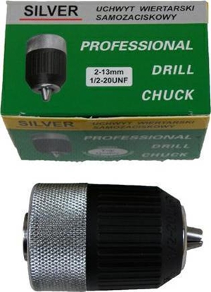 Attēls no Silver GÓWKA DO WIERTARKI 13mm-1/2-SAMOZACISKOWA METAL - PLASTIK /SILVER EXSV006
