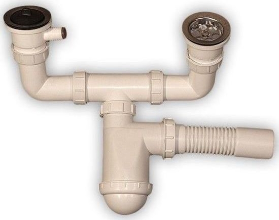 Picture of Syfon Unimet SYFON ZLEWOZMYWAKOWY 2 KOMORY - SITKO MET. Z WYJCIEM NA PRA