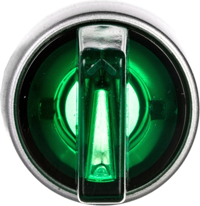 Изображение Spamel Przełącznik 3-poł. zielony 2Z podświetlany 230V AC pierścień niklowany (ST22-P3L.Z-20-LED\230AC)