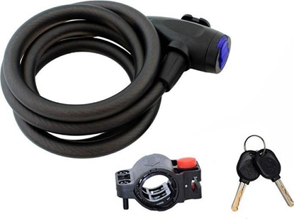 Attēls no Sports Equipment Blokada motocyklowa rowerowa stalowa Lina 150cm czarna RW19C