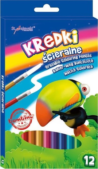 Изображение St. Majewski Kredki 12kol. cieralne Bambino standard Cena za 1szt