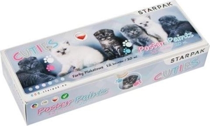 Attēls no Starpak Farby plakatowe 12kol/20ml Cuties koty