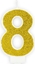 Picture of wieczka urodzinowa, cyferka 8, zota brokatowa, 7 cm. uniwersalny