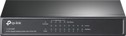 Изображение TP-Link TL-SG1008P network switch Unmanaged Gigabit Ethernet (10/100/1000) Power over Ethernet (PoE) Hazelnut