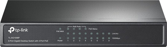 Изображение TP-Link TL-SG1008P network switch Unmanaged Gigabit Ethernet (10/100/1000) Power over Ethernet (PoE) Hazelnut
