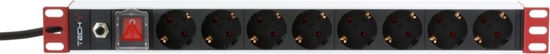 Picture of Techly Listwa zasilajca PDU 19" 1U 8x Schuko 3m (I-CASE STRIP-61UDIT)