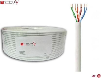 Picture of Techly TechlyPro Kabel instalacyjny skrtka U/UTP Cat6 4x2 linka 100% mied 100m szary