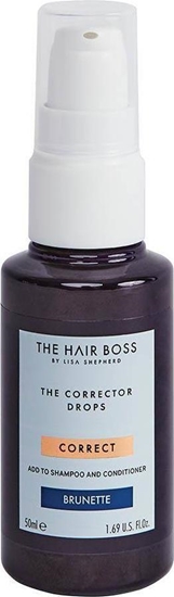Изображение The Hair Boss THE HAIR BOSS_By Lisa Shepherd The Corrector Drops kropelki korygujce kolor do wosów ciemnych Brunette 50ml