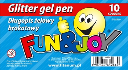 Attēls no Titanum Długopis żelowy Fun&Joy brokatowy 10 kolorów (mix) (FJ-MR10)