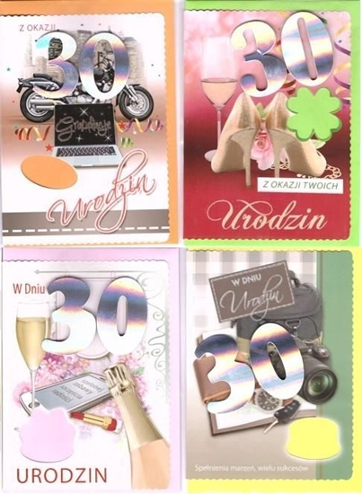 Picture of Top Graphic Karnet B6 z naklejk 30-ste urodziny (10szt) MIX